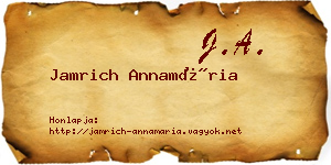 Jamrich Annamária névjegykártya